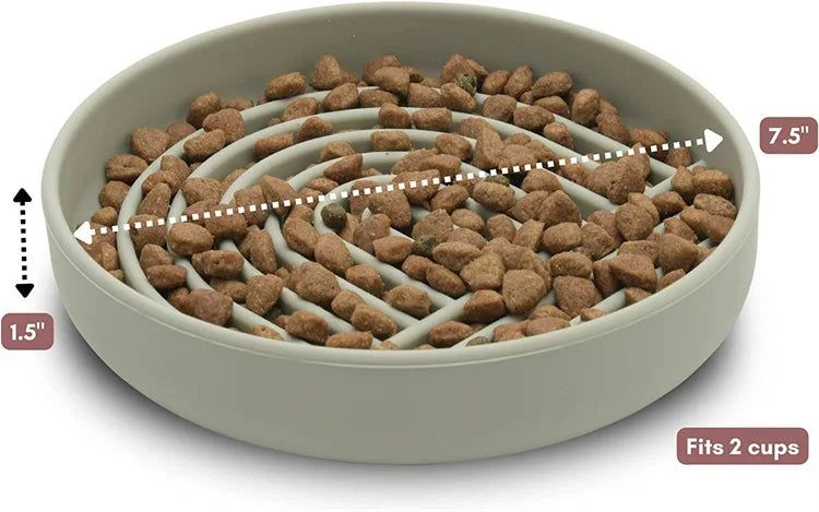 Pet supplies Slow Food  Bowl Cat Anti-Knockover Anti-Slip Food Bowl Puppy Anti-choking Silicone Toy Food Plate