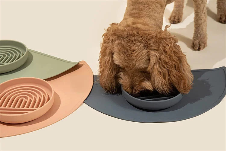 Pet supplies Slow Food  Bowl Cat Anti-Knockover Anti-Slip Food Bowl Puppy Anti-choking Silicone Toy Food Plate