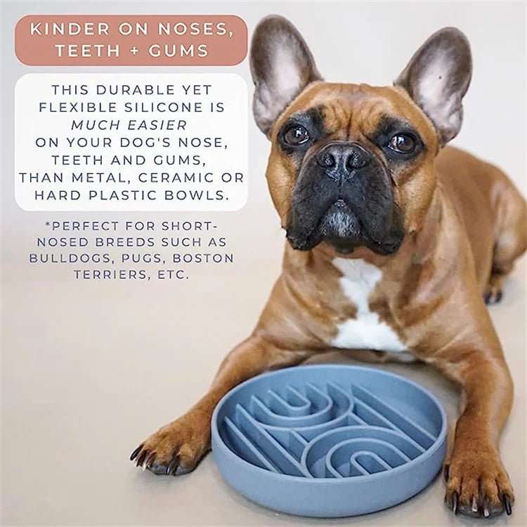 Pet supplies Slow Food  Bowl Cat Anti-Knockover Anti-Slip Food Bowl Puppy Anti-choking Silicone Toy Food Plate