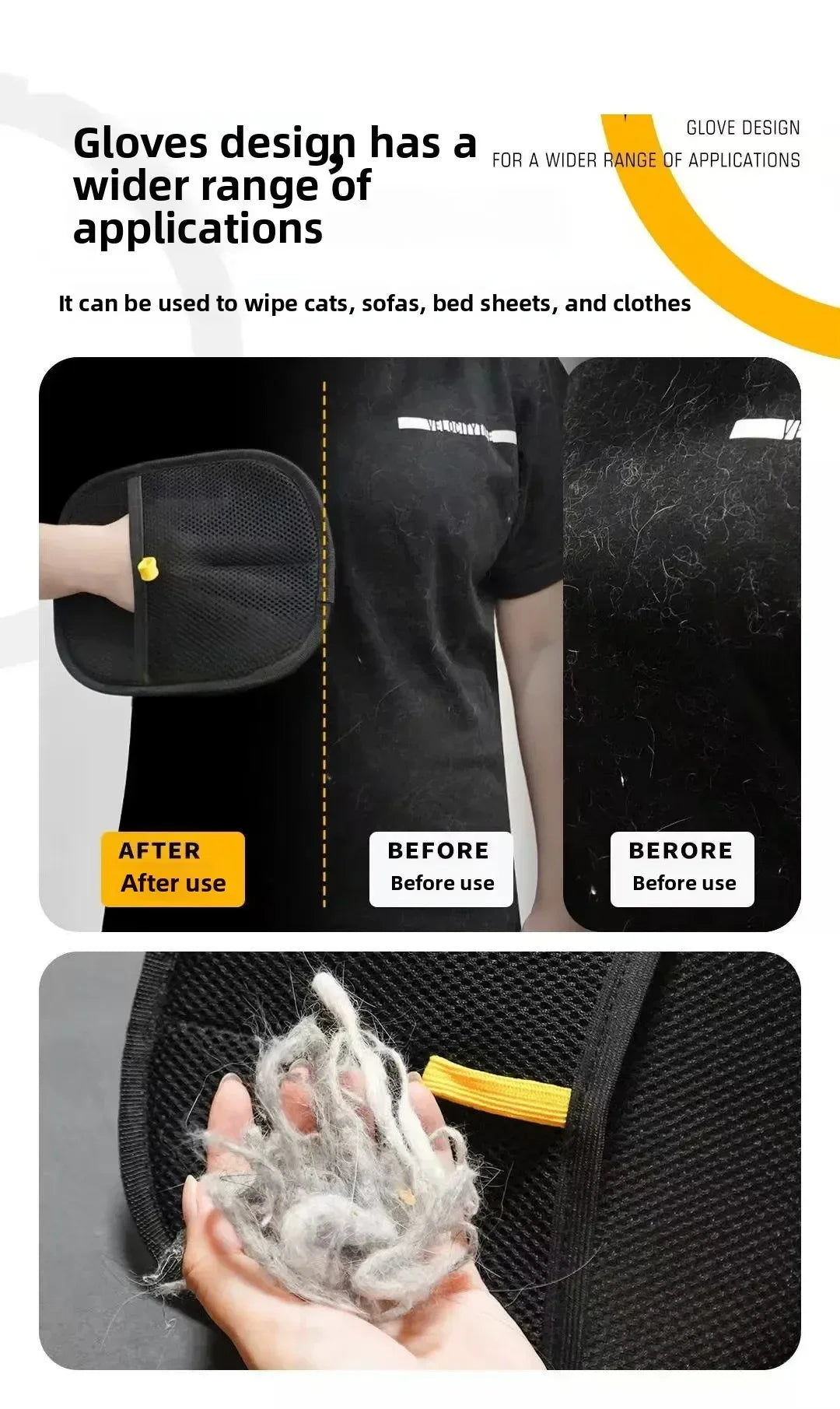 Pet Supplies 2/1pcs Pet Grooming Gloves Etc. Cats Wool Glove Tools and Supplies Dog Grooming Equipment Sofas Carpets Cleaning