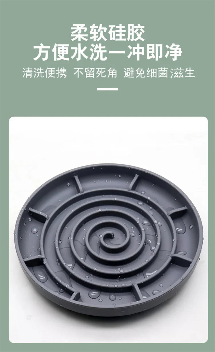 Pet supplies Slow Food  Bowl Cat Anti-Knockover Anti-Slip Food Bowl Puppy Anti-choking Silicone Toy Food Plate