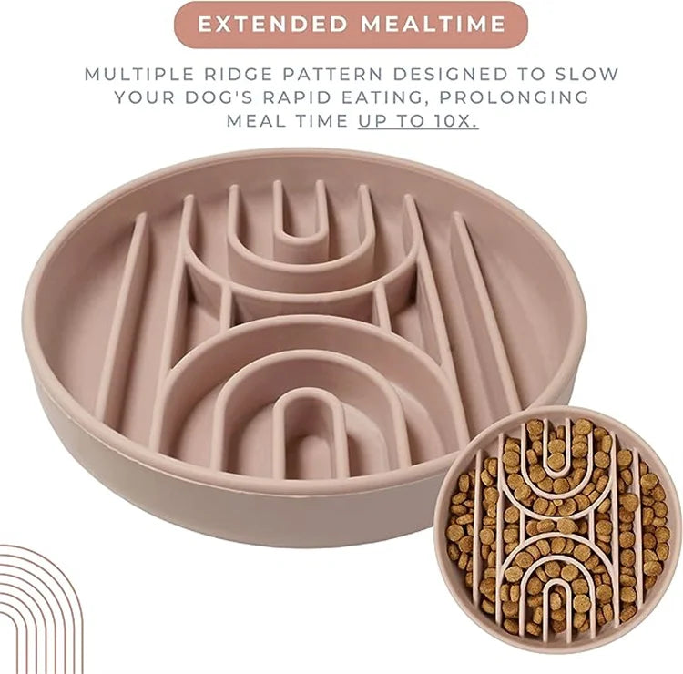 Pet supplies Slow Food  Bowl Cat Anti-Knockover Anti-Slip Food Bowl Puppy Anti-choking Silicone Toy Food Plate